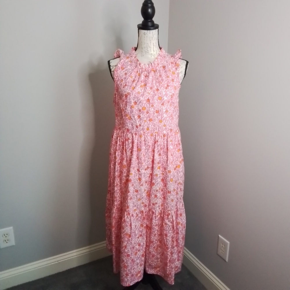 J. Crew Re-Imagined Floral Tiered Ruffle Sleeveless Midi Dress - 8 - Picture 5 of 15
